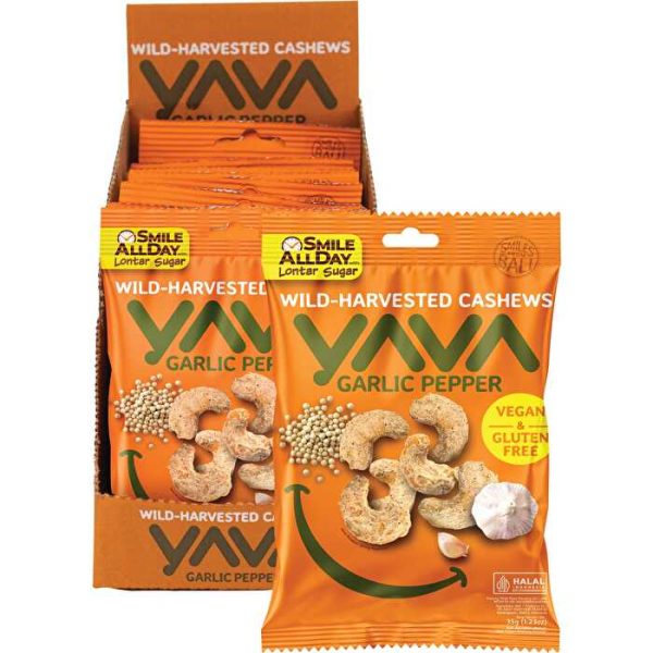 Yava Wild-Harvested Cashews Garlic Pepper 10x35g For Discount