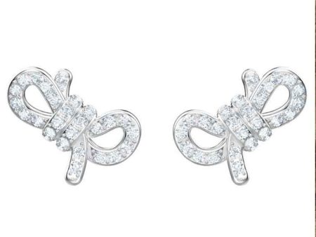 Swarovski Swarovski LIFELONG BOW series bow earrings 5627345- # white Cheap