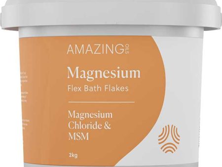 Amazing Oils Magnesium Flex Bath Flakes Magnesium Chloride & MSM 2kg For Discount