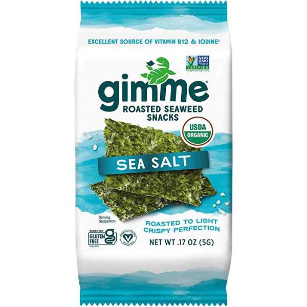 Gimme Roasted Seaweed Snacks Sea Salt 6x5g For Discount