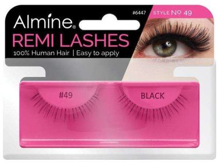 Almine Eyelashes (Style No.49) Black 100% Remi Human Hair Discount